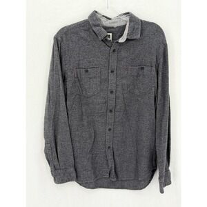Howe Shirt Mens Large Gray Black Button Up Long Sleeve 100% Cotton Casual Street